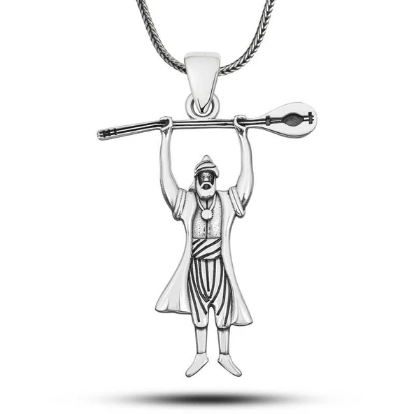 Gümüş Pir Sultan Abdal Erkek Kolye SL6933 ürün görseli