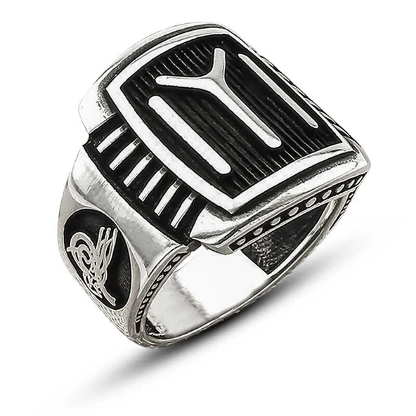 Gümüş IYI Kayı Boyu Erkek Yüzük  SL6583 - Resim 3