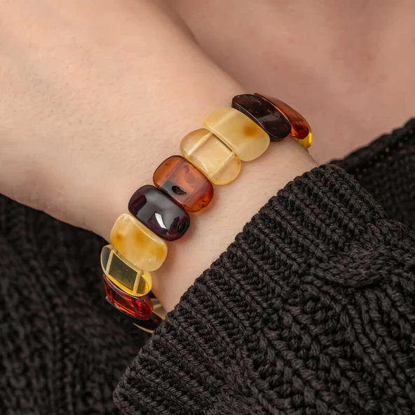 Yetişkin Damla Kehribar Bileklik  SL7310 - Resim 4