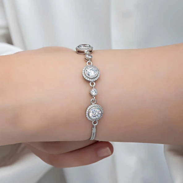 Gümüş Tektaş Kadın Bileklik SL6276 - Resim 4