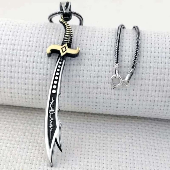Gümüş Hz. Ali Zülfikar Kolye SL6931 - Resim 2