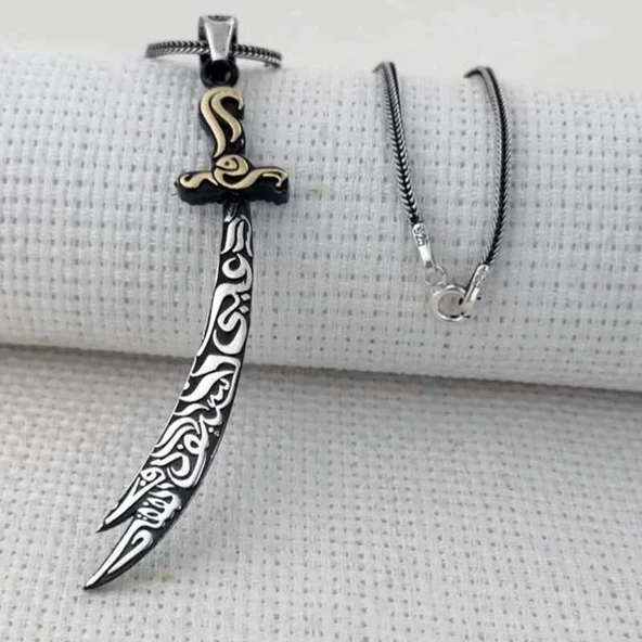 Gümüş Zülfikar Erkek Kolye SL6932 - Resim 2