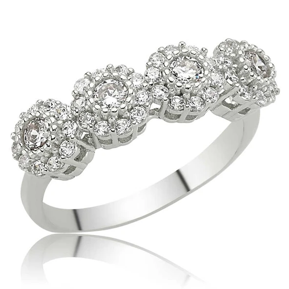 Gümüş Çiçekli 5 Taş Bayan Yüzük SL7162 ürün görseli