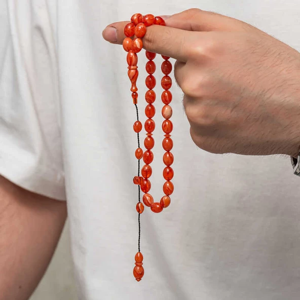 Sıkma Kehribar Tesbih T8869 SL8124 - Resim 3