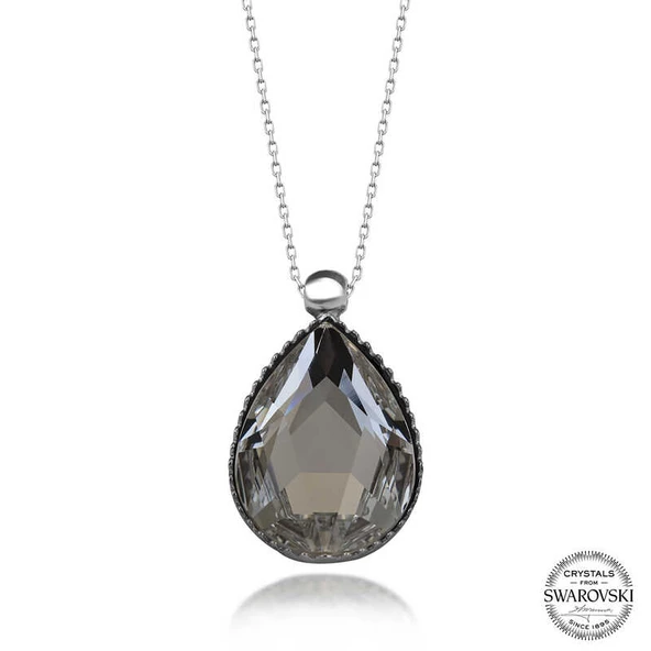 Swarovski Crystal Taşlı Damla Gümüş Kadın Kolye  SL5513