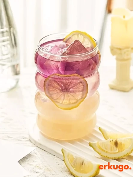 2 adet Borosilikat Sunum Bardağı, Kahve Bardağı, Isı Dayanıklı Meşrubat Bardağı(350 ml) Bubblecup - 2
