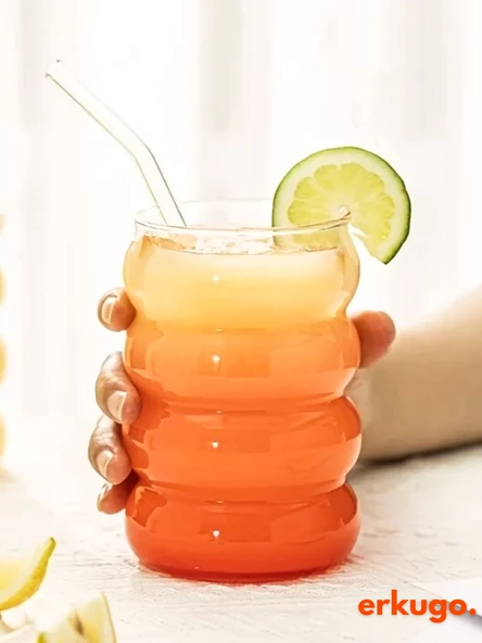 2 adet Borosilikat Sunum Bardağı, Kahve Bardağı, Isı Dayanıklı Meşrubat Bardağı(350 ml) Bubblecup - 3