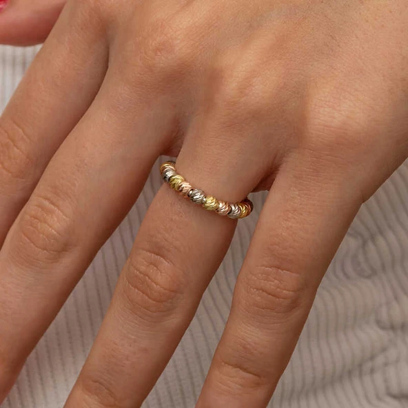 Gümüş Sıralı Dorika Kadın Yüzük SL8929 - Resim 6