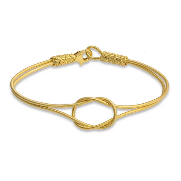 Gümüş Gold Dilek Düğüm Kazaziye Örgü Bileklik  SL5232