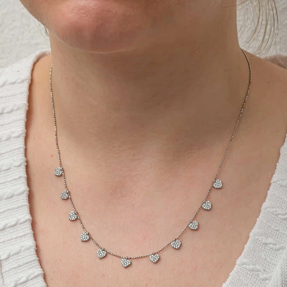 Gümüş Kalpli Şans Kadın Kolye SL8240 - Resim 2