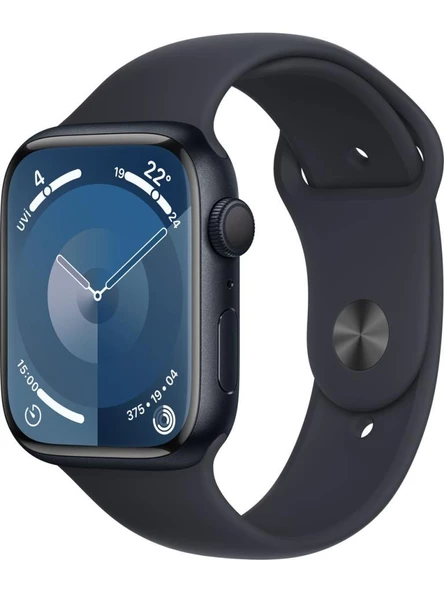 Apple Watch Series 9 GPS 45mm Gece Yarısı Alüminyum Kasa ve Gece Yarısı Spor Kordon Akıllı Saat - Outlet