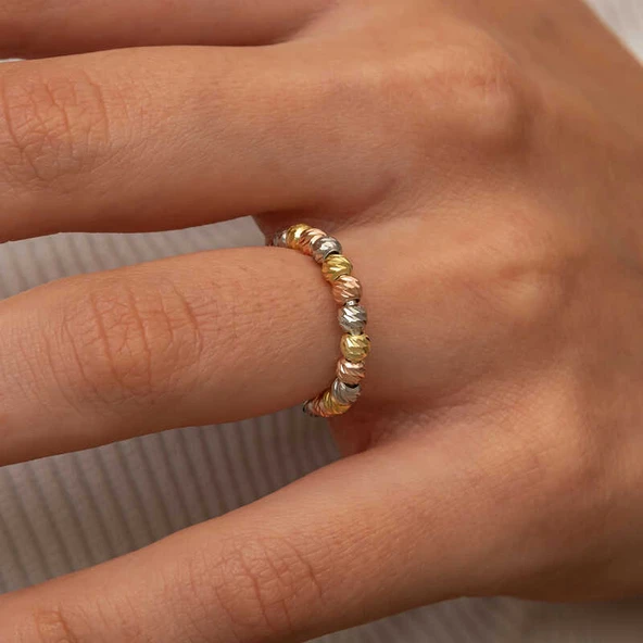 Gümüş Sıralı Dorika Kadın Yüzük SL8929 - Resim 10