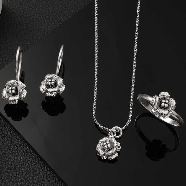 Gümüş Gül Kadın Set  SL6032 - Resim 5