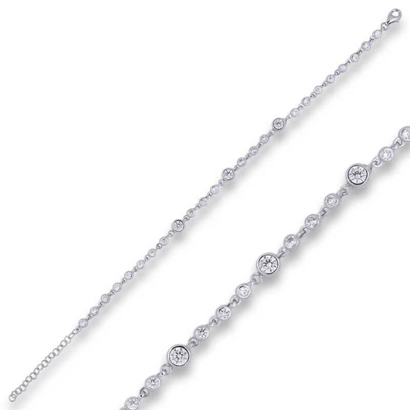 Gümüş Zirkon Taşlı Bayan Bileklik SL4263 - 1