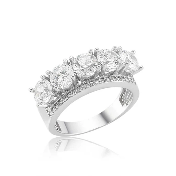 Gümüş 5 Taş Bayan Yüzük  SL6537 ürün görseli