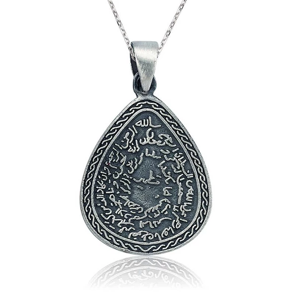 Gümüş Kıtmir Duası Damla Kolye SL1590 ürün görseli