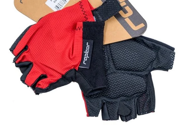 Raptor Eldiven Kısa Parmak Bisiklet Eldiveni MTB Yarım Parmak Eldiven L Beden Kırmızı - Resim 2