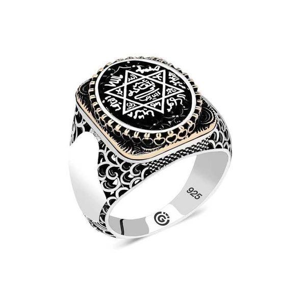 Gümüş Süleyman Mührü Oval Erkek Yüzük  SL4736 ürün görseli