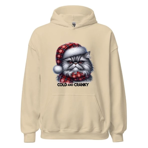 Cats Aold and Cranky - Kedi Hoodie Kapşonlu Sweatshirt - 6