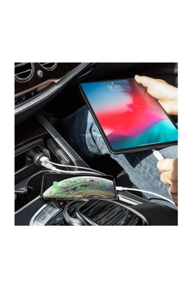 Spigen SteadiBoost 45W Hızlı Araç Şarjı (USB-C PD 3.0 27W + Quick Charge 3.0 18W) F31QC - 000CP25597 - 3