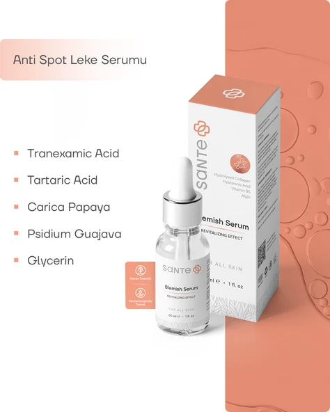 Sante Plus Güneş ve Hamilelik Lekeleri, Cilt Tonu Eşitleyici Aydınlatıcı Leke Serumu 30 ML - 3