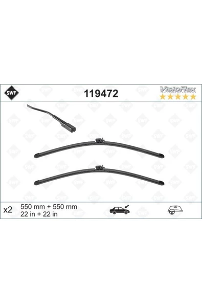 Swf Visioflex Flat Blade X2 550 550 Mm Mercedes C-serisi 205 14 -glc-serisi X253 15val-119472 205820