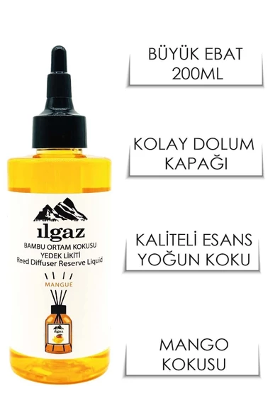 Mango Yedek Likit Şişe Oda Kokusu 200 Ml - Doğal Tropikal Koku