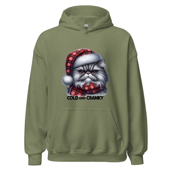 Cats Aold and Cranky - Kedi Hoodie Kapşonlu Sweatshirt - 5