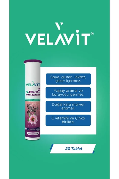 Velavit V-Effer D3 With L-Cysteine 20 Effervescent Tablet - 4