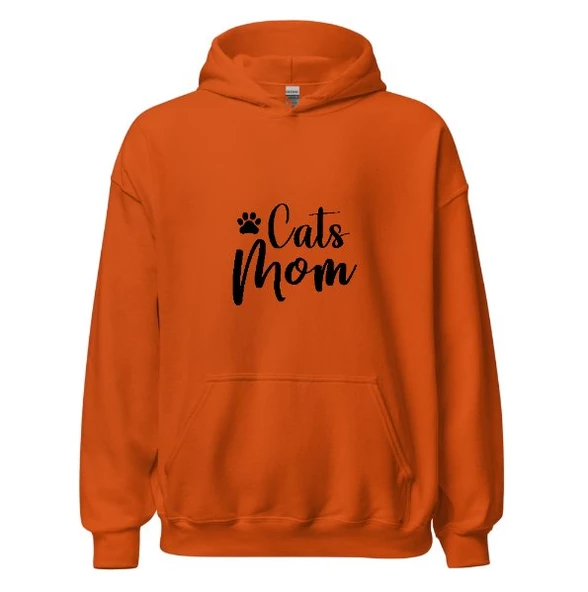 Cats Mom - Kedi Annesi Hoodie Kapşonlu Sweatshirt - 3