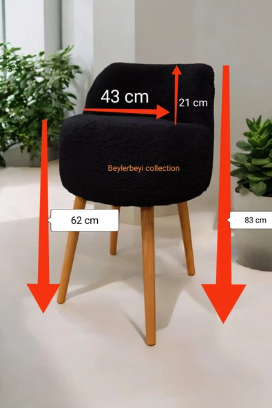 BEYLERBEYİ Rufmee Peluş Kürk Puf siyah