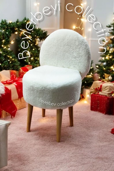 BEYLERBEYİ Makyaj pufu, sırtlı puf, krem peluş. Bench,puf, yüksek ayaklı puf