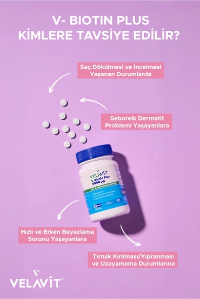 Velavit V-Biotin Plus 5000 mcg 60 Tablet - 6