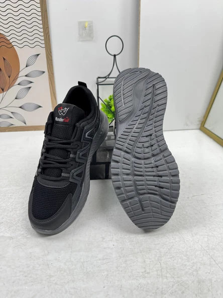 Günlük Erkek Sneaker Fileli Bağcıklı Tırtık Kalın Taban Bilek Destek Dikiş Hafif Spor Ayakkabı 4281 - 2