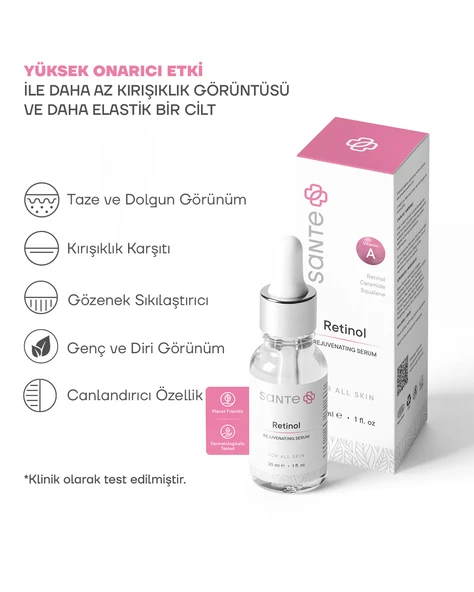 Sante Plus Yaşlanma Karşıtı ve Kırışıklık Giderici Yenileyici Retinol Gece Serumu 30 ML - 2