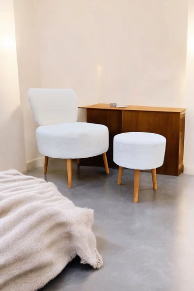 BEYLERBEYİ Çay Seti Tekli Koltuk Berjer Ve Puf Takımı (salon, Balkon, Ofis) 2 li Takım