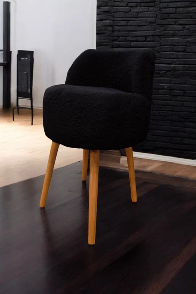 BEYLERBEYİ Rufmee Peluş Kürk Puf siyah - 3