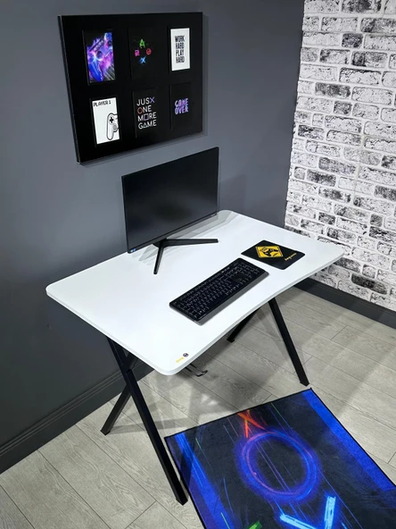 hey modüler mobilya Heygaming2 Profesyonel Oyuncu Masası Beyaz Siyah 110 Cm - 3