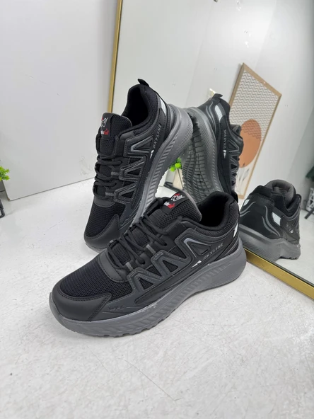 Günlük Erkek Sneaker Fileli Bağcıklı Tırtık Kalın Taban Bilek Destek Dikiş Hafif Spor Ayakkabı 4281 - 3