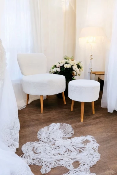 BEYLERBEYİ Çay Seti Tekli Koltuk Berjer Ve Puf Takımı (salon, Balkon, Ofis) 2 li Takım - 2