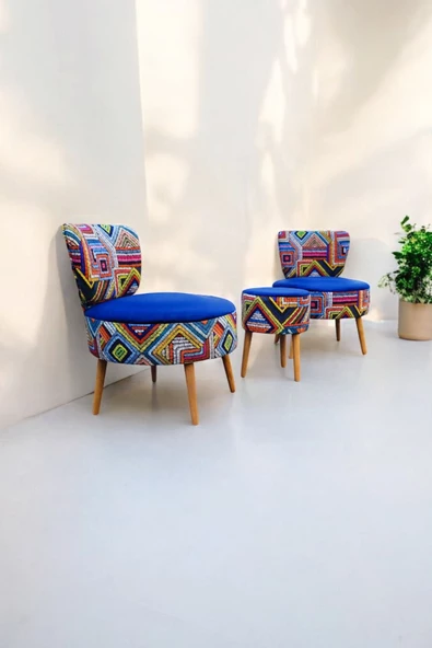 BEYLERBEYİ Köşe takımı, Çay Seti Ikili Koltuk Berjer Ve Puf Takımı (salon, Balkon, Ofis) 3 Lü Takım - 2