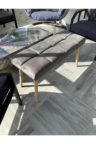 BEYLERBEYİ Gürgen Ahşap Ayaklı Puf Bench - 3