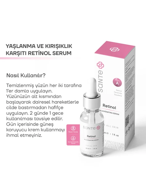 Sante Plus Yaşlanma Karşıtı ve Kırışıklık Giderici Yenileyici Retinol Gece Serumu 30 ML - 4