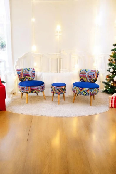 BEYLERBEYİ Köşe takımı, Çay Seti Ikili Koltuk Berjer Ve Puf Takımı (salon, Balkon, Ofis) 3 Lü Takım