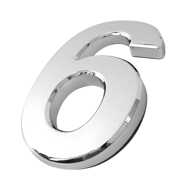 Yapışkanlı Kapı Numarası Küçük Boy 50 mm 5 cm Numara 6 Rakam Altı Sayısı Krom Renk Numaralar 1 Adet - 4