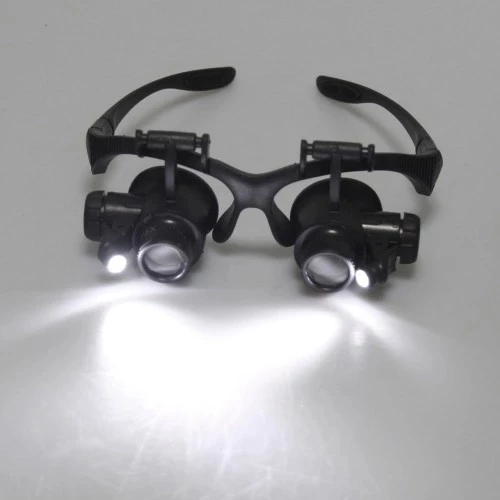 Gözlük Modeli 10x 15x 20x 25x Lens,2led Işıklı,büyüteç - 2