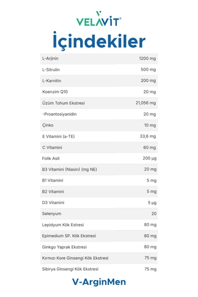 Velavit V-ArgininMen 120 Tablet - 2