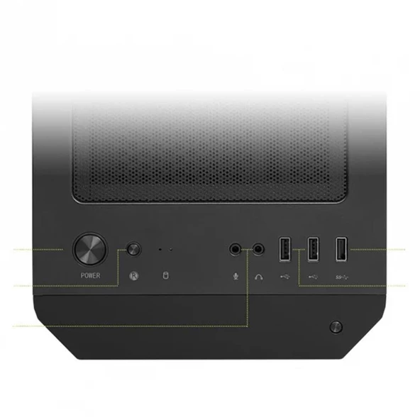 MSI MAG FORGE M100A D60 Akrilik yan panel 3x120mm 1x120mm Auto RGB Fan 600W 80+ mATX Oyuncu Bilgisayar Kasası - 5