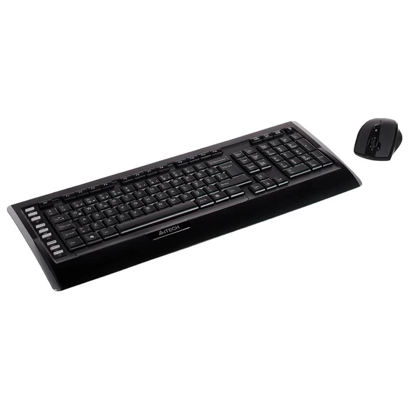 A4 Tech 9300F Kablosuz Q Trk V-Track Mouse Siyah Multimedya Klavye - Mouse Set - 2