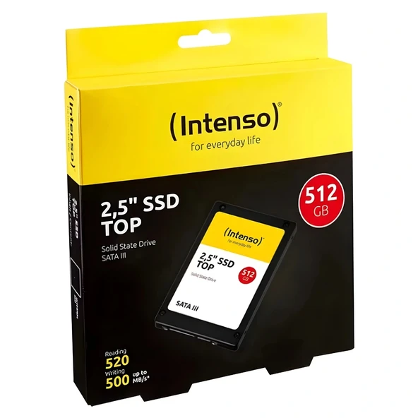 Intenso 3812450 TOP 512GB 520MB/-500MB/s 2.5" Sata 3 SSD - Resim 3